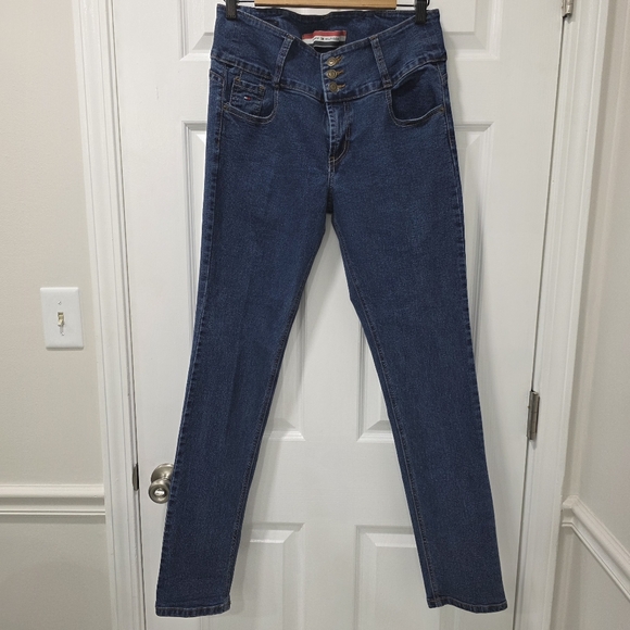 Vintage Tommy Hilfiger Y2K High Waist Button Fly Jeans Dark Wash | Waist 29” - Picture 2 of 7